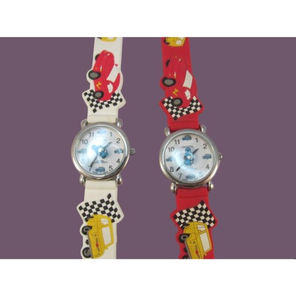 Children Geneva 3D Multi Color Cars Rubber Band Watches 2 piece Lot - Picture 4 of 11